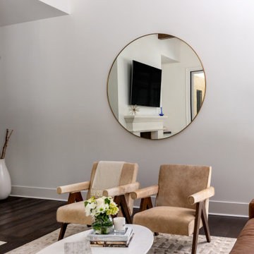 Raleigh NC Interior Design — Transitional Open-Concept Living with Bold Accents