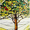 Tiffany Tree of Life Stained Glass Panel
