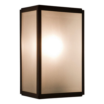 Homefield Wall Light Frosted, Textured Black