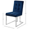 Alexis Velvet Upholstered Dining Chair (Set of 2), Navy