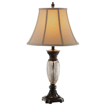 Bronze Table Lamp Made Of Glass And Metal And Polyresin A 3-Way Switch - Table