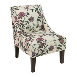 Universal Lighting and Decor - Uptown Shaana Holiday Red Fabric Swoop Armchair - Bar Stools And Counter Stools