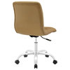 Ripple Armless Mid Back Faux Leather Office Chair, Tan