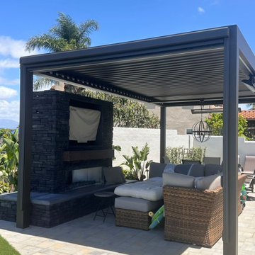 Aluminum Patio Cover Motorized Power Screens Anaheim Hills, California