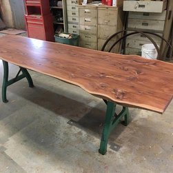 Live Edge Table with Antique Machine Legs - Products