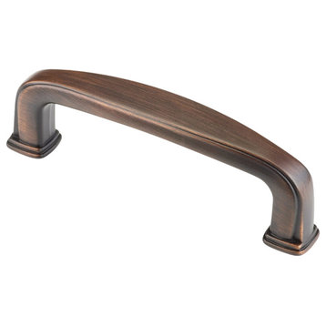 Modern 3" Centers Brushed Oil-Rubbed Bronze Cabinet Handle Length 3.5"