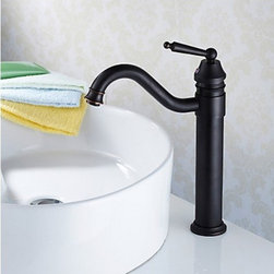 Traditional Style Black Bronze Brass Finish Countertop Bathroom Sink Faucet T040 - Bathroom Sink Faucets