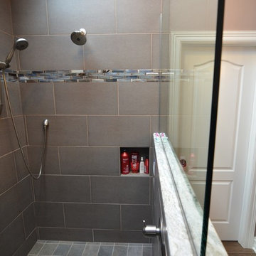 Grey Toned Master Bath with Clean Lines in Naperville