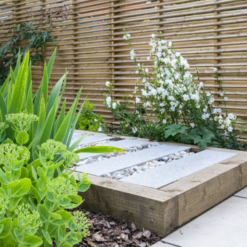 Green and white planting in London Sanctuary Garden