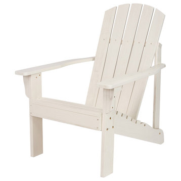 Shine Company 4626Ew Mid-Century Modern Adirondack Chair, Eggshell White