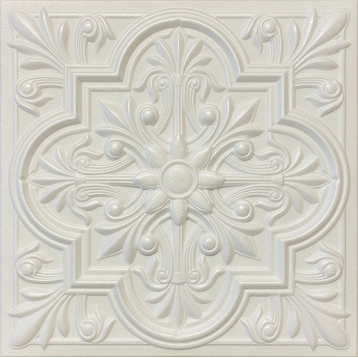 20"x20" Styrofoam Glue Up Ceiling Tiles, R55W Plain White