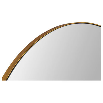 Ren Wil MT1562 Oryx 30" Round Framed Vanity Bathroom Wall Mirror - Gold Leaf