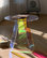 Acrylic End Table Clear Round Side Table Iridescent Accent Table