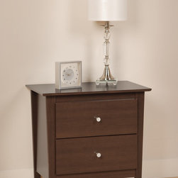 Prepac Berkshire 2 Drawer Night Stand in Espresso - Nightstands And Bedside Tables