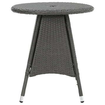GDF Studio Colonial Outdoor Gray Wicker Round Bistro Table