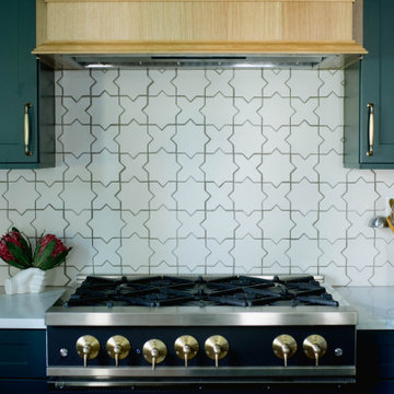 Modern Green Cabinets with Big Chill