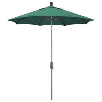 7.5' Patio Umbrella Gray Pole Fiberglass Rib Collar Tilt Crank Lift Sunbrella, Spectrum Aztec