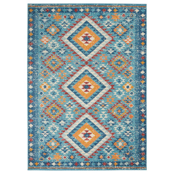 Nourison Passion Psn47 Traditional Rug, Blue and Multicolor, 8'0"x10'0"