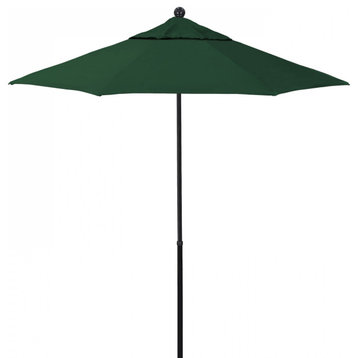 7.5' Patio Umbrella Black Fiberglass Pole Fiberglass Ribs Pacific Premium, Forest Green