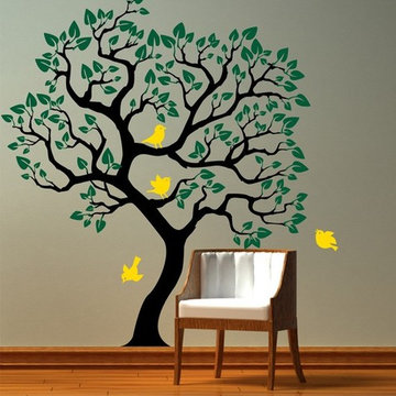 Vinyl Wall Decal Tree with birds wall sticker Size by CherryWalls