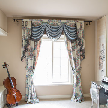 Valance curtains with swags and tails by celuce.com