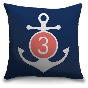 "Number Three - Anchor Circle" Pillow 20"x20"