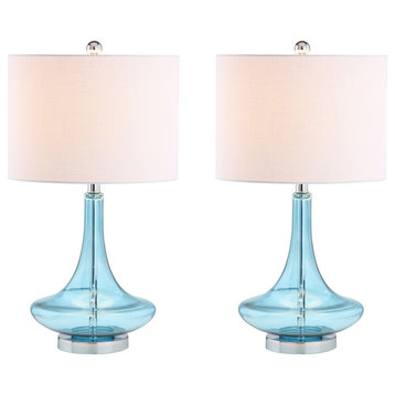 Cecile 25.5" Glass Teardrop Table Lamp, Set of 2