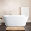 Freestanding solid surface glossy bathtub, overflow, pop-up drain, VA6912-GL