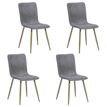 Homycasa Upholstered Textured Fabric Dining Chairs Set of 4