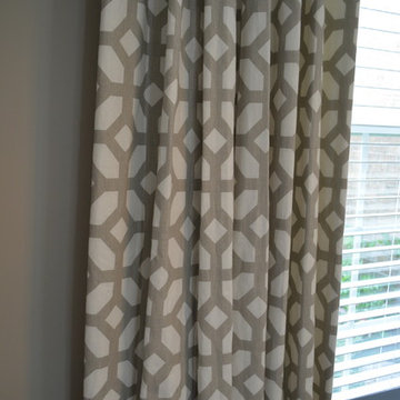 Geometric curtain panels bring so much life to a space.