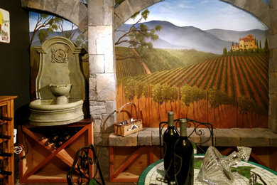 Example of a mid-sized arts and crafts wine cellar design in Salt Lake City