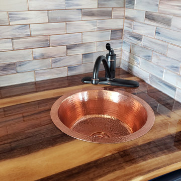 14" Round Hammered Copper Bar Sink in Polished Copper (BR14PC2)