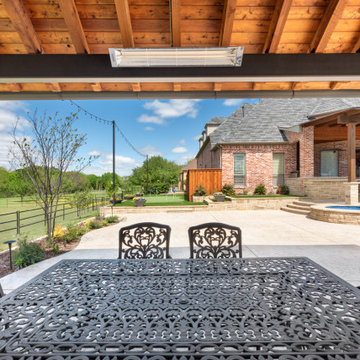 Custom Freestanding Outdoor Living Arbor with Kitchen, Fireplace & Entertainment