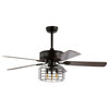 Asher 52" 3-Light LED Ceiling Fan With Remote, Forged Black