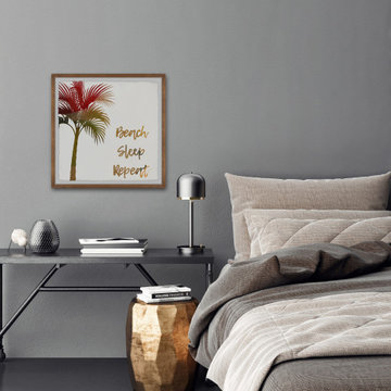 "Beach Sleep Repeat II" Framed Painting Print