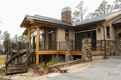 Photo of a modern home design in Denver.