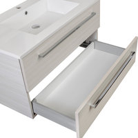 Silhouette 2-Drawer Wall-Mounted Vanity, White Chocolate, 30"