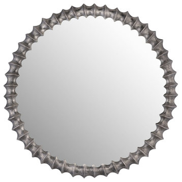 Metal, 29", Ring Texture Mirror, Brushed Nickel