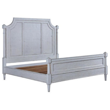 Bed Grayson King Antique White Solid Wood Old World Distressing