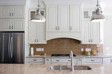 Open concept kitchen - craftsman open concept kitchen idea in Detroit