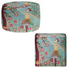 Letting Go Pouf Chair Foot Stool, Square 13"x13"x13"