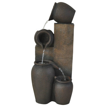 Jugs Fountain With Light, 23.5"