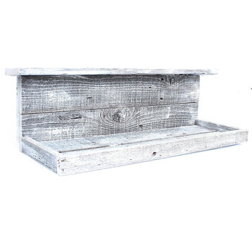 BarnwoodUSA Rustic Wooden Floating Shelf, 100% Reclaimed Wood, White