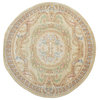 Area Rug, Hand Knotted 7'X7' 100% Wool Round Savonnerie Thick & Plush Rug