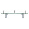 MODONA's 10.5" Glass Corner Shelf With Rail, Polished Chrome
