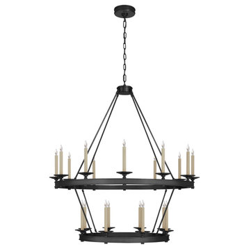 Launceton Large Two Tiered Chandelier in Bronze