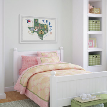 "The Lone Star State Map" Framed Painting Print