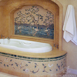 Flowering Trees Stone Mosaic - Tiles