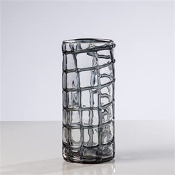Matrix Glass Vase Short - Smoke - Vases