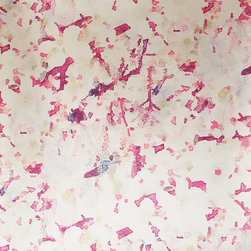 MELLOR &ndash; PINK CHERRY BLOSSOM ON SILVER Pattern Number: 2016-106-00 - Wallpaper